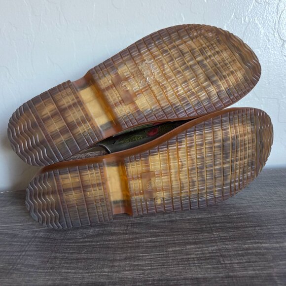 L'Artiste by Spring Step Samya Hand Painted Leather Toe Loop Sandal Grey 9.5-10 - Picture 9 of 11